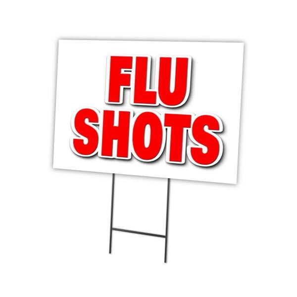Signmission Flu Shots Yard Sign & Stake outdoor plastic coroplast window, C-2436 Flu Shots C-2436 Flu Shots - main